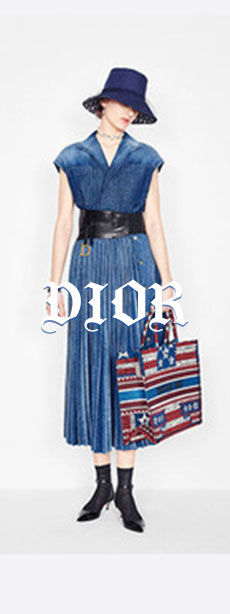 迪奥/Dior 牛仔褶皱半身裙